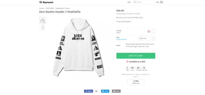 pewdiepie represent hoodie